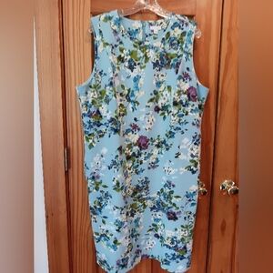 J. Jill Floral Sleeveless Dress Sz 18 EUC